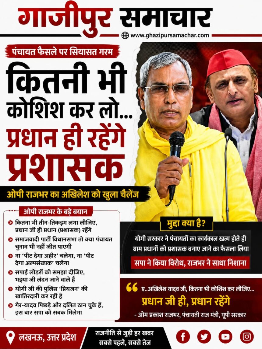 ओपी राजभर का अखिलेश को खुला चैलेंज